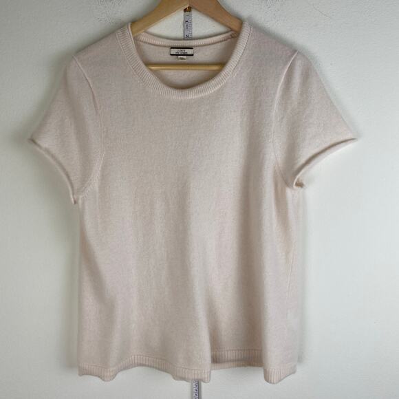 🛑SOLD🛑 J. Crew 100% Cashmere Relaxed T-Shirt Size XXL Milk Cream Top Sweater Old - Picture 5 of 12